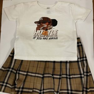 Girl's Hustle Shirt And Skirt Set Combo